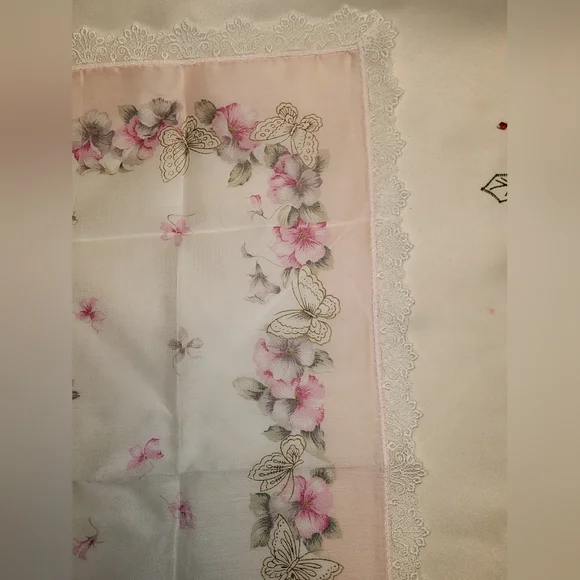 Nina Ricci Pink Floral Lace Handkerchief - NEW WITH STICKER JAPAN Exclusive - Picture 9 of 13